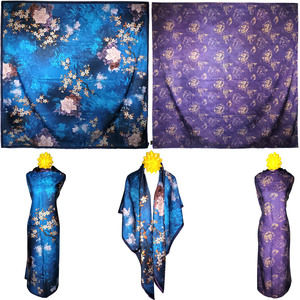 NWT Double Sided Silk Scarf 53"x53" Large Square Shawl Wrap XiangYunSha 36491